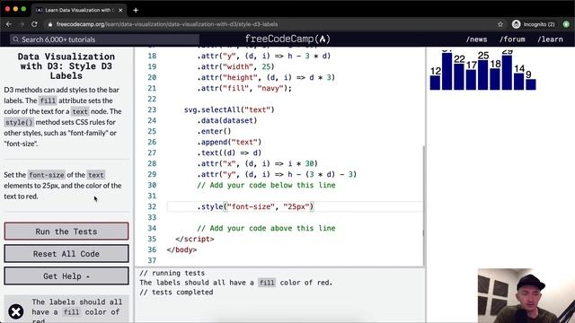 Style D3 Labels - Data Visualization with D3 - Free Code Camp смотреть онлайн