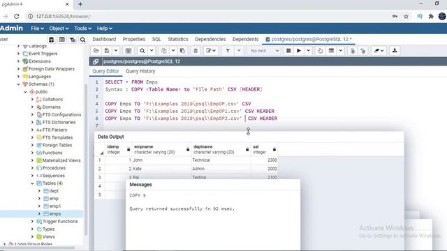 Postgresql Tutorials | Postgresql Export table data to csv file | export to csv file in postgresql смотреть онлайн