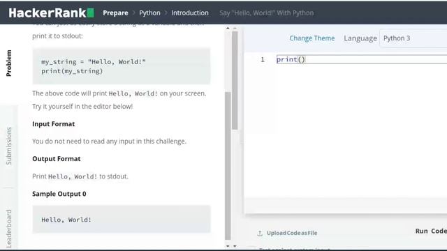 1.Say Hello, World! with python || Hackerrank || Python смотреть онлайн