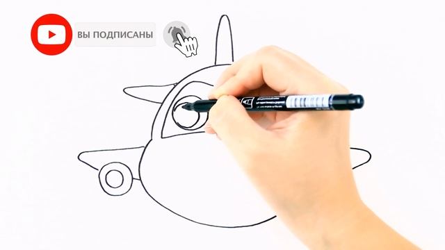 Как нарисовать самолёт / Мультик раскраска для детей / Раскрась Ка смотреть онлайн