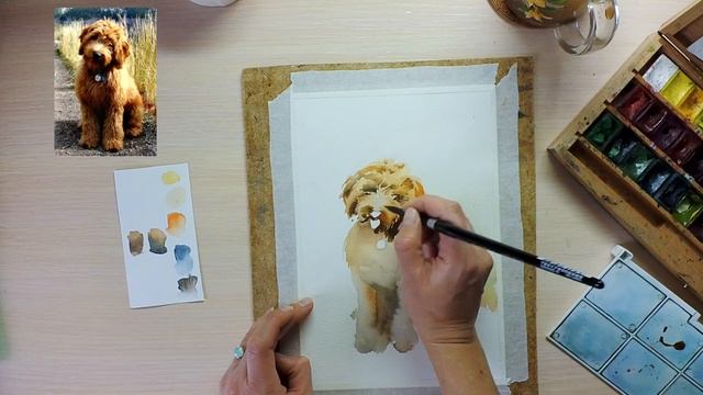 Картина акварелью. Мохнатый друг. Speed painting смотреть онлайн