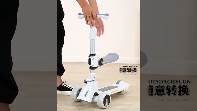 Children Foot Kick Scooter Baby for Kids Girls with LED Light, Child Scooter Kick Scooter, 3 in 1 T смотреть онлайн