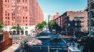 Шум улицы города и звуки Нью-Йорка, США