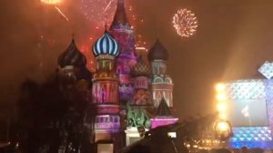 Новый год 2017 Красная площадь, салют на Красной площади