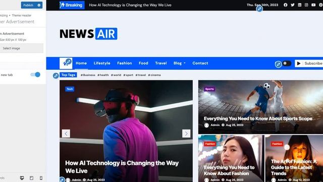 NewsAir Magazine & Blog WordPress Theme Banner Advertisement смотреть онлайн