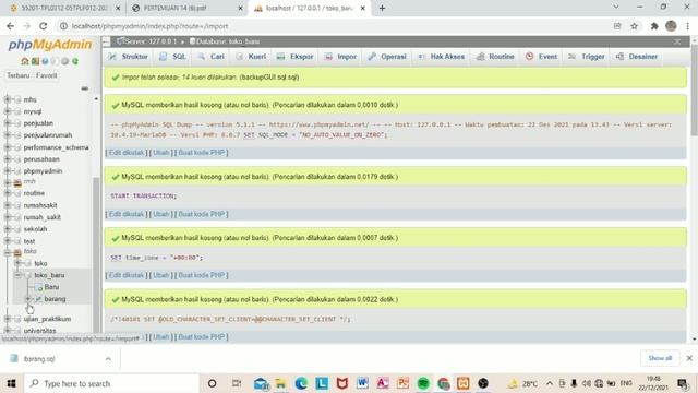 TUGAS PRAKTIKUM BASIS DATA || MYSQL GUI TOOLS || PERT14 || RAHMAH YUNIDA || 05TPLP012 смотреть онлайн