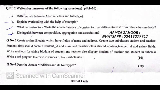 Object Oriented Programming (OOP) Java ADP IUB Past Paper | 4 Semester IUB ADP PAST PAPER смотреть онлайн