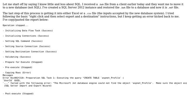 SQL Server 2012 error when exporting to Excel (3 Solutions!!) смотреть онлайн