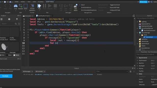 How to make a Give TOOL Command | Roblox Studio | Easy смотреть онлайн