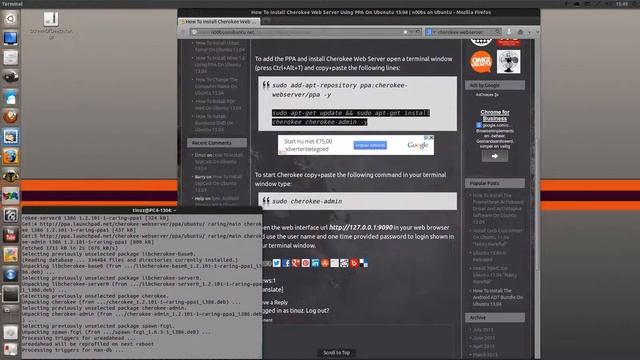 How To Install Cherokee Web Server Using PPA On Ubunutu 13.04 смотреть онлайн
