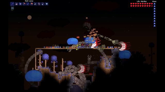 Terraria Dark Lance Warrior Build vs 5 EoW, 5 EoC, 5 King Slime & Skeletron.No HP potions. Part 2 смотреть онлайн