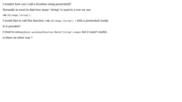 How to call an excel function with powershell? смотреть онлайн