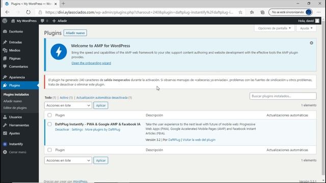 Instalación de Instantify PWA & Google AMP & Facebook IA for WordPress смотреть онлайн