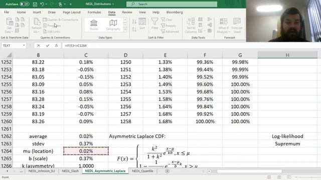 Modelling stock (and bond) returns - Asymmetric Laplace distribution (Excel) смотреть онлайн