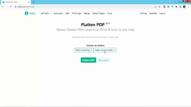 How to Flatten a PDF Form using Sejda Online PDF Editor смотреть онлайн