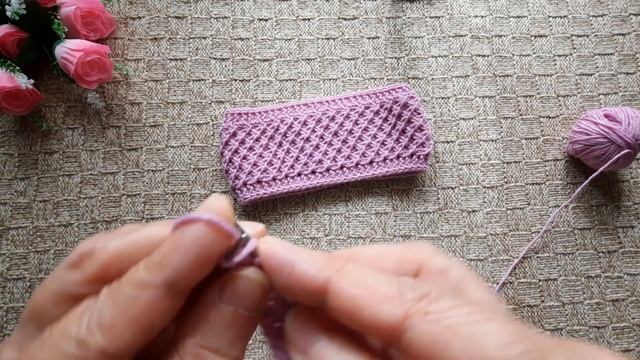 Повязка на голову с очень популярным узором. смотреть онлайн