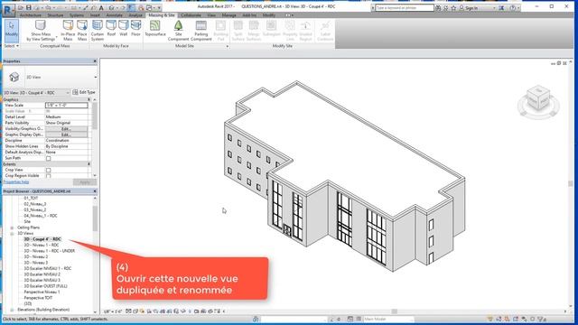 REVIT - Vue 3D - Coupé 4'-0" смотреть онлайн
