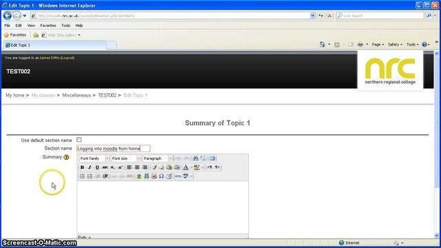Changing Topic Titles and Adding Summaries in Moodle смотреть онлайн