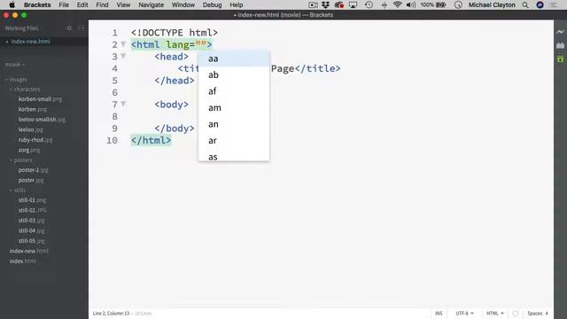 Brackets - The Basic Structure of an HTML page смотреть онлайн