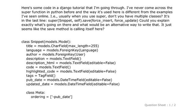 Django : use of python super function in django model смотреть онлайн
