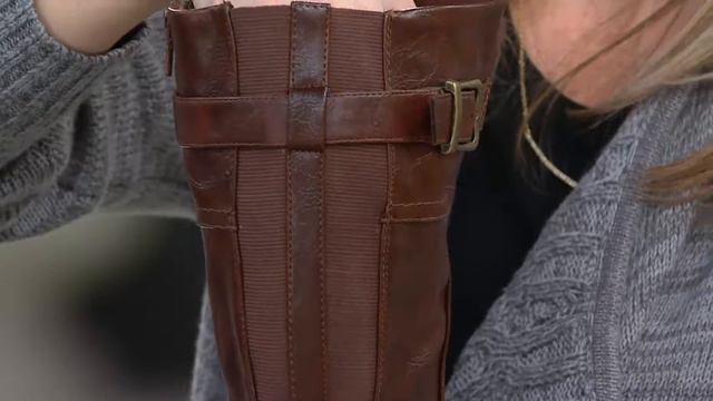 BareTraps Tall Shaft Boots with Buckle Details - Redford on QVC смотреть онлайн