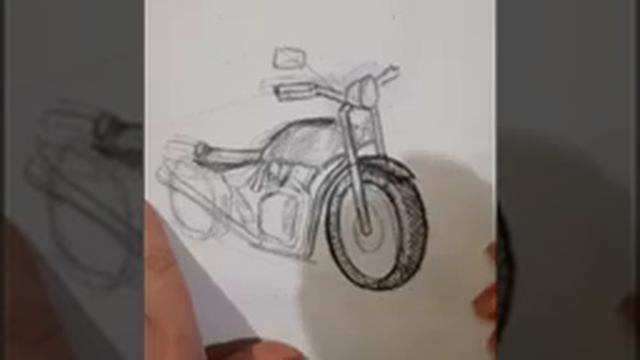 Малюємо мотоцикл олівцем. How to draw a motorcycle with a simple pencil. смотреть онлайн