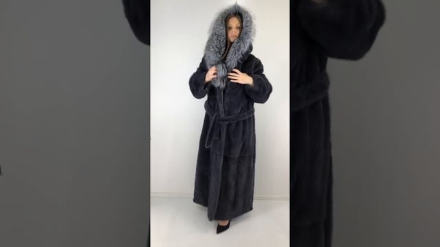⭐️ Графит импортная норка и чернобурка на капюшоне⭐️! Шуба в пол, для королевы????⚕️ смотреть онлайн