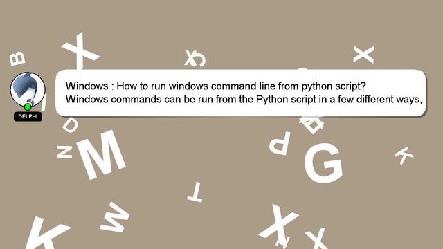 Windows : How to run windows command line from python script? смотреть онлайн