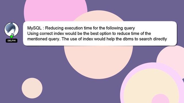 MySQL : Reducing execution time for the following query смотреть онлайн