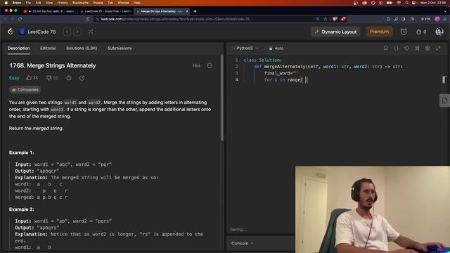 ?Solving All LeetCode Problems with PYTHON ? - 1768 Merge Strings Alternately смотреть онлайн