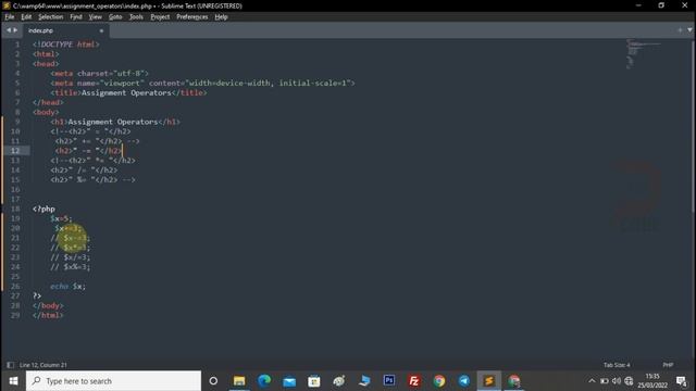 What are the Assignment Operators in PHP | PHP Operators | PHP for Beginners | DCODE | THE CODE LAN смотреть онлайн