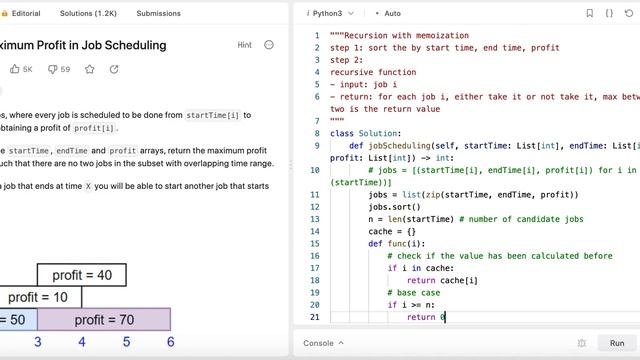 Maximum Profit in Job Scheduling - Leetcode 1235 - Recursion with Memoization - Python смотреть онлайн