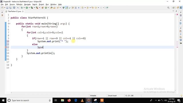How To Print Square Of Star Pattern in java смотреть онлайн