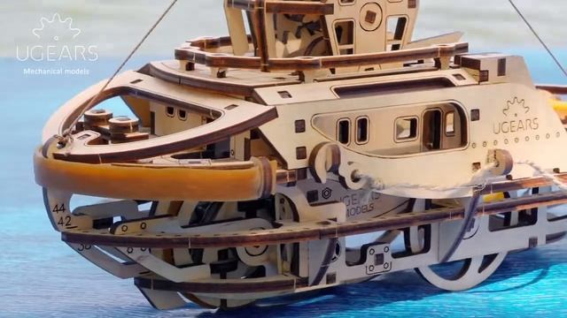 Брутальный Буксир (Tugboat) от Ugears - Сборная модель, деревянный конструктор, 3D пазл смотреть онлайн