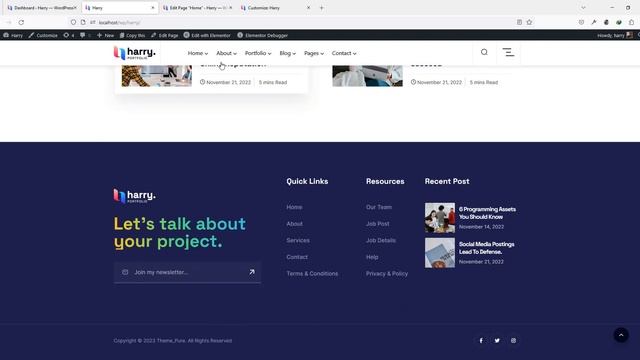 How to change footer style - Harry WordPress смотреть онлайн