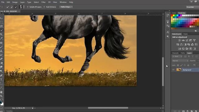 Photoshop Quick selection tool and Refine edges in Tamil смотреть онлайн