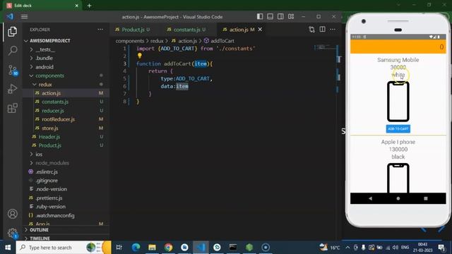 React native redux tutorial in Hindi #5 Make Action смотреть онлайн