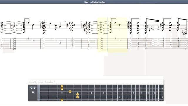 Live - Lightning Crashes GUITAR 2 TAB смотреть онлайн