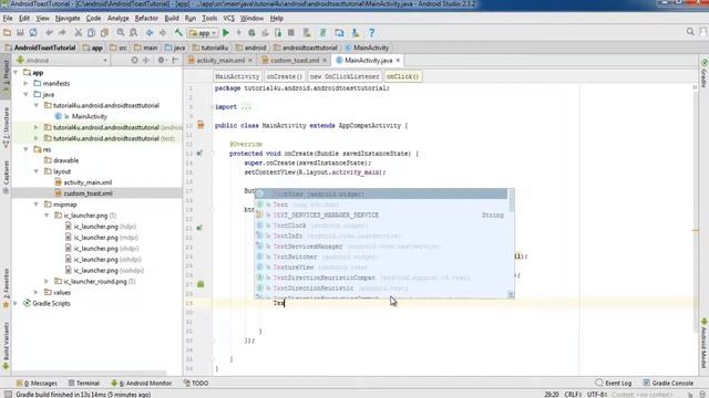 Android Toast Example - Android Studio Tutorial for Beginners смотреть онлайн