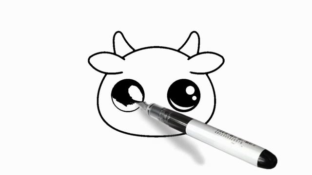 How to Draw a Cute Baby Cow Face | Draw so Cute Animals ? смотреть онлайн