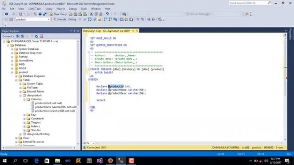How to Create Insert Trigger Using SQL Server