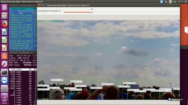 Yolov3 OpenCV 1x MyriadX - sync - 1.7 FPS смотреть онлайн