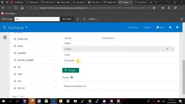 Creando una instancia de Chatbot en Oracle Digital Assistant смотреть онлайн