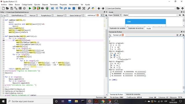 Matriz Inversa Con Gauss-Jordan Python. смотреть онлайн