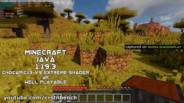 Intel Core i7-13700K \ NVIDIA RTX 4070 Ti - Minecraft Java 1.19.3 Chocapic13 V9 @4K 32 chunks смотреть онлайн