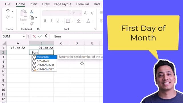 First Day of Month / Excel Formula смотреть онлайн