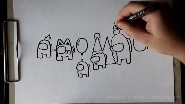 Как превратить слово AmonG Us в рисунок / История связанная с этой игрой.