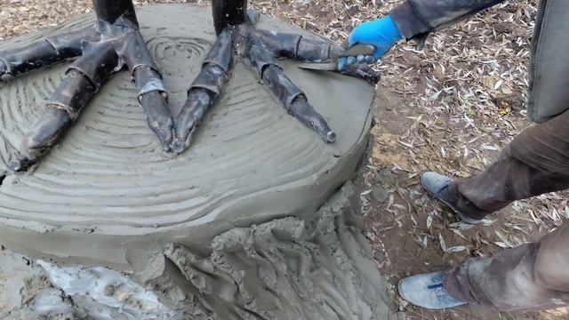 как сделать старый пень из цемента декоративная кора дерева.оформление фундамента домика бабы Яги смотреть онлайн