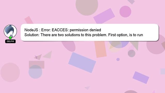 NodeJS : Error: EACCES: permission denied смотреть онлайн
