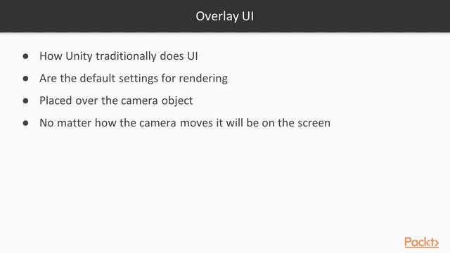 Virtual Reality with Unity : Overlay UI versus World Space | packtpub.com смотреть онлайн
